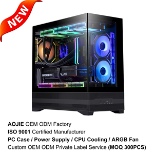 เคสคอมพิวเตอร์เกมมิ่ง Micro ATX <span class=keywords><strong>ITX</strong></span> แบบขายส่ง พร้อมกระจกนิรภัย รุ่น 220M01 สีดำ พร้อมพัดลม - Product Image 1