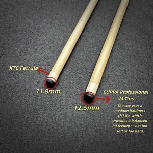 Stik Biliar CUPPA Berkualitas Tinggi 58 Inci Buatan Tangan, Ujung 12.5mm, Stik Biliar 2-Piece, Pegangan Kulit Dengan Aksesoris - Product Image 4