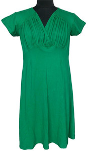 ชุดคลุมท้องสีเขียวสำหรับหญิงตั้งครรภ์ ผ้าฝ้ายออร์แกนิค ระบายอากาศได้ดี ทรงหลวม ความยาวปานกลาง คอวี สวมใส่สบาย เป็นมิตรกับสิ่งแวดล้อม เหมาะสำหรับใส่ไปชายหาด ผ้าทอลายลูกไม้ - Product Image 3