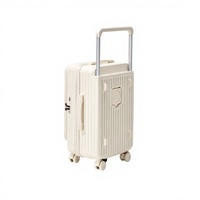 Valise rigide à poignée large pour PC, marque privée, OEM ODM, serrure TSA, logo personnalisé, 4 roues pivotantes, valise de voyage