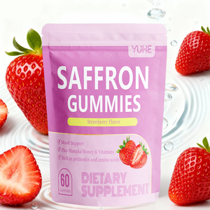 OEM Private Label Safran-Extrakt-Gummis Kindliche Stimmungsaufhellung Nahrungsergänzungsmittel Rein 60 Portionen Gesundheitspflege-Supplement Safran-Herz-Gummis - Product Image 1