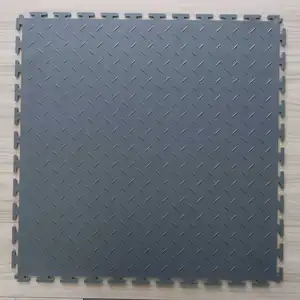 Modular Interlocking Luxury Vinyl Flooring Tile Durable Solid Checker Plate Warehouse Workshop Automotive Garage