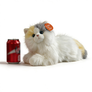Peluche réaliste de <span class=keywords><strong>chat</strong></span> <span class=keywords><strong>persan</strong></span>, animal en peluche à poils longs couché, en coton PP, en gros, en stock, OEM personnalisé, cadeau pour enfants - Product Image 1