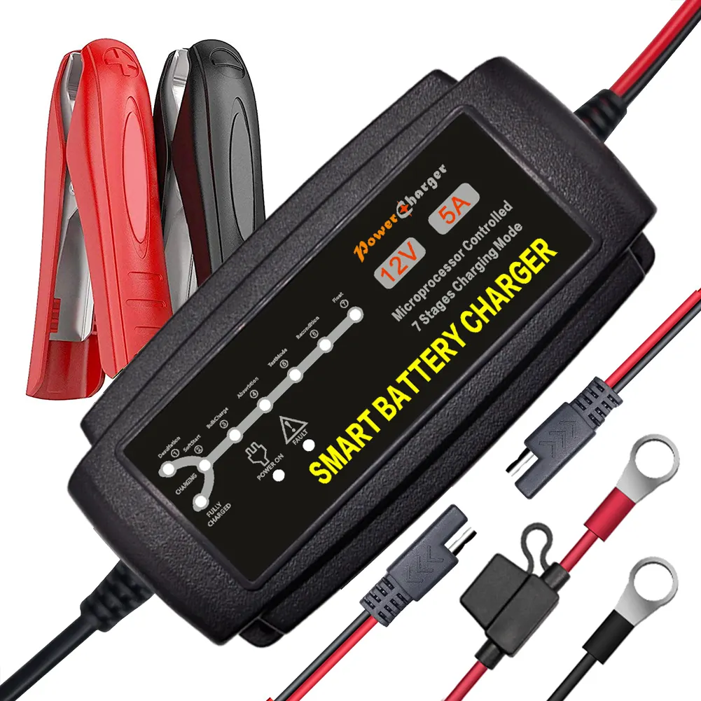 12V 5 Amp Automatic portable Car Motorcycle Float Lead acid Battery Charger and Maintainer