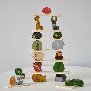 Jouets d'empilage d'animaux <span class=keywords><strong>en</strong></span> <span class=keywords><strong>bois</strong></span>, jouets d'équilibre pour enfants, jouets Montessori, jouets éducatifs pour la petite enfance, jouets éducatifs pour enfants - Product Image 5