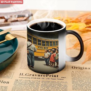 <b>Heat</b> <b>Changing</b> Ceramic <b>Mug</b> 11oz Frosted Black Sublimation Blank Daily Use Cup - Product Image 5