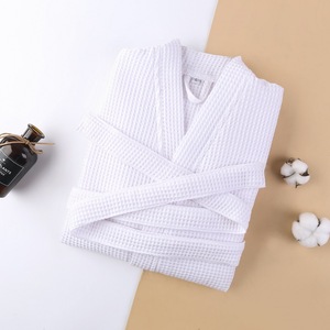 Polycotton <strong>White</strong> Waffle <strong>Kimono</strong> Unisex Spa Robe Hotel Bathrobe - Product Image 6