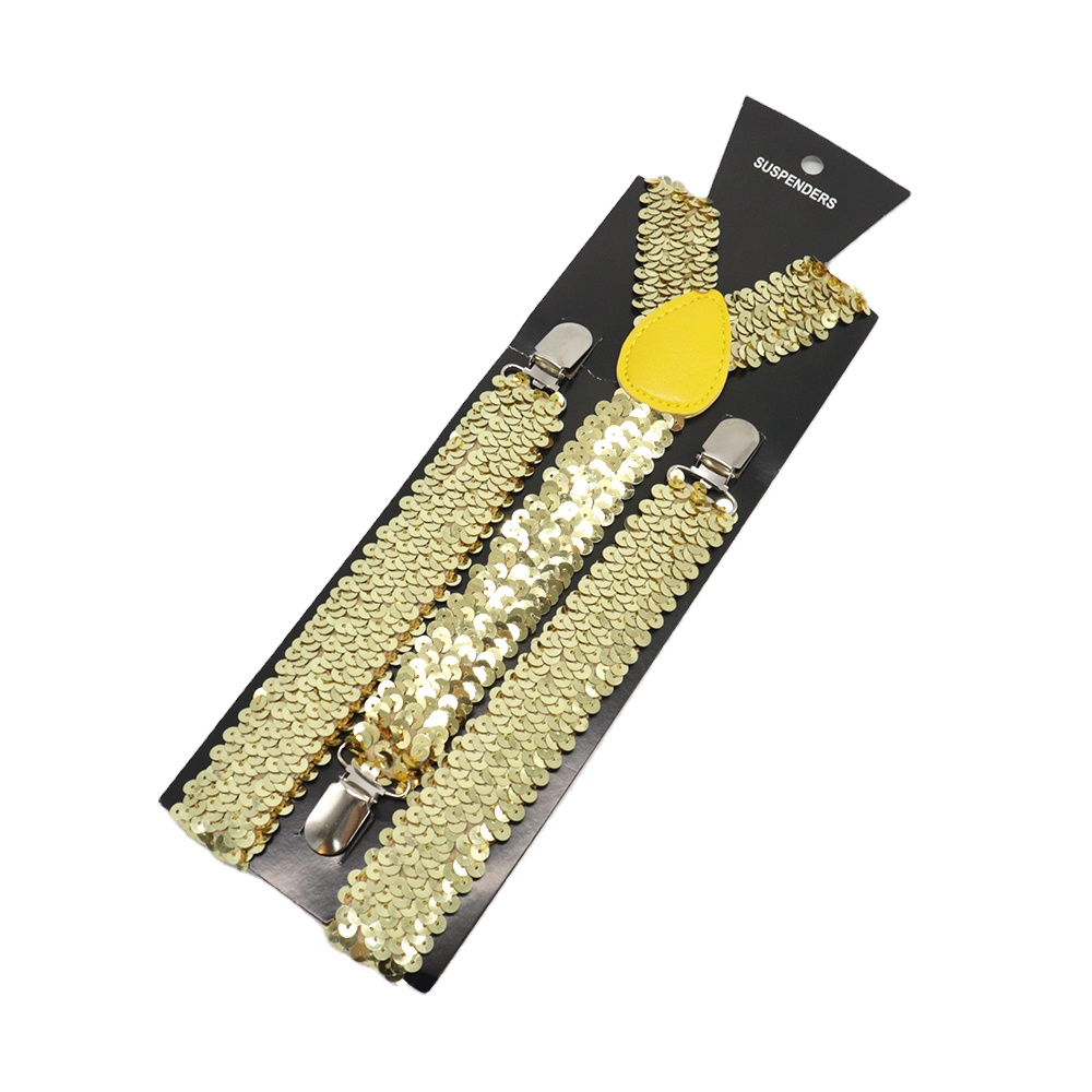 Женские регулируемые подтяжки с золотыми блестками, ширина 3,0 см