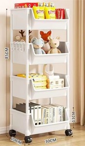 Venta al por mayor de estantería móvil multicapa hogar cocina frutas verduras estante sala de estar almacenamiento Snack piso cesta estante de almacenamiento - Product Image 2