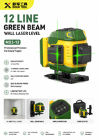 Niveau laser vert X-TOOL MX2-12 de qualité industrielle, portée de 100 pieds, 4 x 360 croisés, 16 lignes, étanche IP54, télécommande