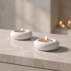 Ceramic European Style Custom Concrete Eco-Friendly Home Decoration Valentine's Day Tea Light Holder Short/<b>Small</b> Size - Product Image 3