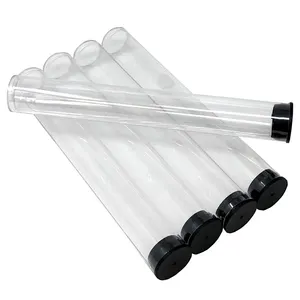 Wholesale Transparent Cigar Packing Tube Sealed Bottom Plastic Cigar Tube Clear Storage Tube For Cigar