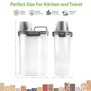 Contenedor de Alimentos de Plástico Transparente de 5L, Apto para Alimentos, Libre de BPA, Dispensador de Comida para Perros y Gatos, <span class=keywords><strong>Taza</strong></span> Medidora, Organizador de Almacenamiento de Alimentos Secos, Ligero - Product Image 4