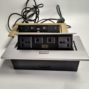 Hidden Office Meeting <strong>Table</strong> <strong>Pop</strong> up Desk Power <strong>Socket</strong> Outlet with USB Connector Aluminum Alloy Tabletop <strong>Socket</strong> - Product Image 3
