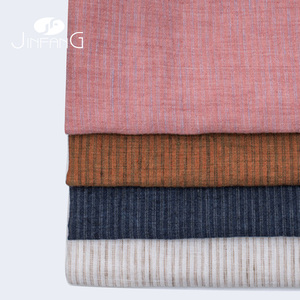 Tissu en lin rayé coloré <span class=keywords><strong>orange</strong></span> et bleu, délavé à la pierre, 100 % lin, poids moyen, écologique, tissé doux pour vêtements, chemises et robes - Product Image 5