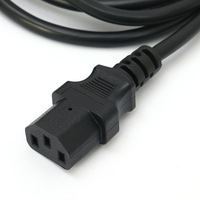 Eu 16A 250V Ac Cordon D'alimentation Câble VDE 3 Prong Iec C13 Pin Plug Mâle PVC Cuivre Home Office PC Rallonge En Caoutchouc pour Ordinateur