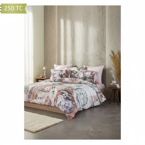 Varol 250 TC Bamboo Blend Cotton Satin Duvet Cover Set Double Size Floral Woven Pattern-FIOSOLE - Product Image 3
