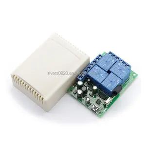 Universal Wireless Remote Control Switch AC 240V 220V 10A 4 Channels RF Relay Receiver With 2 Transmitters For Motor Garage Door