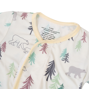Mameluco para Bebé con Diseño de Oso, 95% Bambú, 5% Elastano, Silencioso, con Velcro, Manga Corta, Sin Miedo al Cambio, Unisex, Etiquetas con Logotipo Personalizado - Product Image 4
