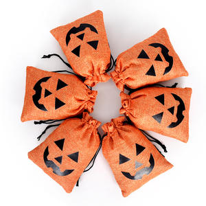 Bolsa con cordón de lino de Halloween de gran venta para fiesta para bolsa de dulces decoración y embalaje de regalo - Product Image 5