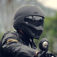 Casque de moto rétro multifonctionnel avec mentonnière détachable, canaux de ventilation fluides, port confortable