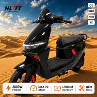 Moto électrique pour adultes 2000W, 70 km/h, moteur à moyeu, frein à disque avant et arrière, certifiée CE, OEM ODM, vente en gros