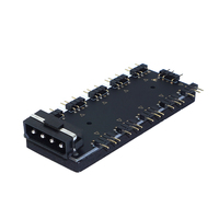 Divisor de 10 Puertos RGB de 5V y 3 Pines, Adaptador de Alimentación SATA de 3 Pines ARGB, Cable de Extensión para ASUS AURA SYNC, MSI, ASRock RGB LED con Carcasa
