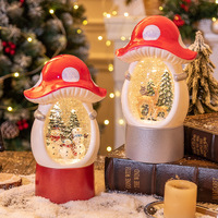 Spezielles Neues Design Kristall-Musik-Schneekugel Weihnachts-Wasserkugel Pilz-Styling Weihnachtsdekoration LED-Weihnachtsdekorationen