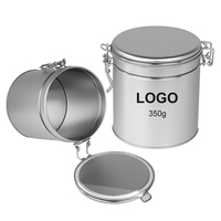 Boîtes en étain rondes mates de qualité alimentaire, hermétiques, personnalisées pour le café, le thé, le lait, avec couvercle, impression de design en gros