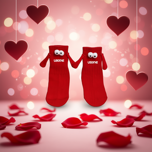 Calzini Rossi per Coppie Usotye con Occhi 3D, Regalo di San Valentino, Stile Cartone Animato in Peluche - Product Image 2