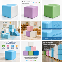 Cube de jeu souple en mousse avec revêtement en cuir PU, bloc éponge, siège souple pour enfants pour garderie, maternelle, location pour fêtes