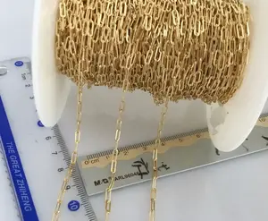 Wholesale Hight Quality 1/20 14K GF Paper Clip Chain Real Gold Filled Chain For Jewelry Findings