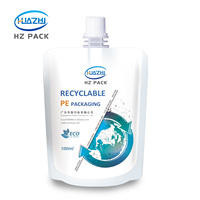 Pochette Doypack en Plastique Personnalisée Anti-Fuite Recyclable avec Bec Verseur et Poignée pour Emballage de Boissons, Jus et Détergents Liquides