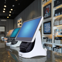 Système de caisse tactile Wins10 POS RS605-4 Intel I3 avec tiroir-caisse, écran tactile 15,6 pouces 1366x768, imprimante intégrée, certifié CE FCC