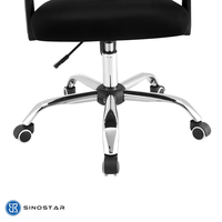 Chaise de bureau ergonomique pivotante à dossier mi-haut en maille avec base en acier pour ordinateur et gaming