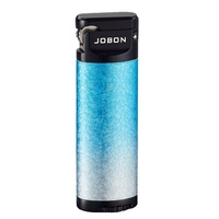 Briquet à gaz en métal effet craquelé, flamme ouverte flottante, valve à réglage gradué, mini briquet portable rechargeable en alliage
