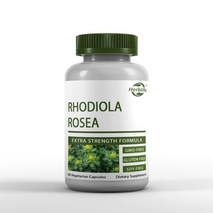 Cápsulas Vegetarianas de Rhodiola Rosea, Venta Caliente OEM/ODM, Apoyo para el Cerebro, el Estrés y el Estado de Ánimo - Sin OMG, 60 Cápsulas - Product Image 1