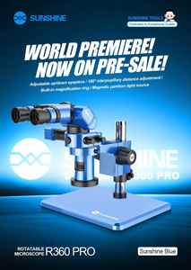 Sunshine R360 Pro Trinokulares Mikroskop mit Faltbarem, Drehbaren Design / 7-45-fache Vergrößerung / 180°-Okularverstellung - Product Image 3