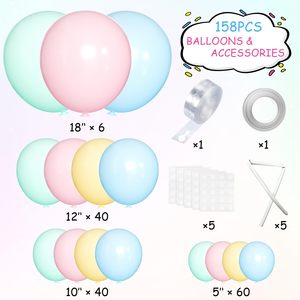 YACHEN 146 buah Pastel Macaron Pink biru kuning balon lateks Garland lengkungan Kit untuk jenis kelamin mengungkapkan dekorasi pesta Baby Shower - Product Image 2