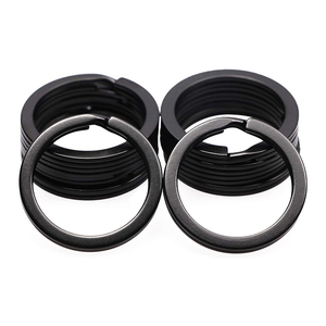 Portachiavi all'ingrosso 30mm nero alla rinfusa Modulare piatto portachiavi in metallo accessori - Product Image 1