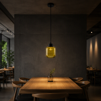 Lustre suspendu LED décoratif en verre rond de style nordique classique, luminaire moderne LED pour la maison