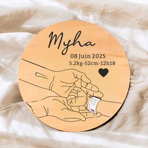 Custom Baby Birth Announcement Sign Personalized Baby Name Wooden Durable Hospital <b>Newborn</b> Photo <b>Prop</b> Factory Price - Product Image 2