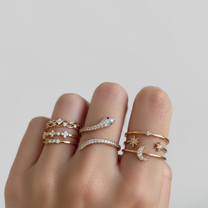 Vendita calda di tendenza stile coreano corona in lega a grappolo anelli per donne intarsio fiore di ragno Design con rodiatura colore 18K - Product Image 2