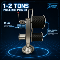 Treuil de pêche hydraulique à deux tambours 16MPa 11KW, force de traction 1-2 tonnes, 5-160 tr/min, enrouleur de filet de pêche à double bobine pour bateau de pêche