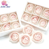 Grenzüberschreitende Glutinous Rice Paper Rosenknospen-Fertigdekoration aus lebensmittelechtem Oblatenpapier, 3D-Rosen-Kuchendekorationen im modernen minimalistischen Stil, Packung