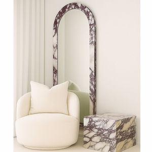 Miroir <span class=keywords><strong>en</strong></span> <span class=keywords><strong>pierre</strong></span> naturelle <span class=keywords><strong>de</strong></span> luxe, design moderne, marbre naturel, pleine longueur, personnalisable, miroir <span class=keywords><strong>en</strong></span> marbre Calcutta Viola - Product Image 1