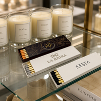 Allumettes de sécurité esthétiques en bois longues avec logo personnalisé, pour boîte à allumettes minimaliste, ornement de table, parfum d'ambiance