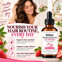 Gouttes liquides pour la croissance des cheveux, saveur fraise, bambou, silice, palmier nain, soin du cuir chevelu, 60 ml