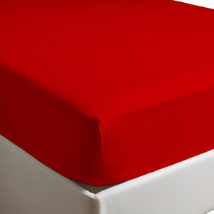 Sábana Ajustable 100% Algodón Roja Alemánă para Cama Individual 90x200cm - Product Image 3