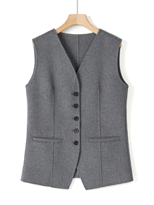 <span class=keywords><strong>Gilet</strong></span> en <span class=keywords><strong>laine</strong></span> élégant et stylé pour <span class=keywords><strong>femme</strong></span>, cousu main, vêtement d'extérieur formel pour costumes - Product Image 2